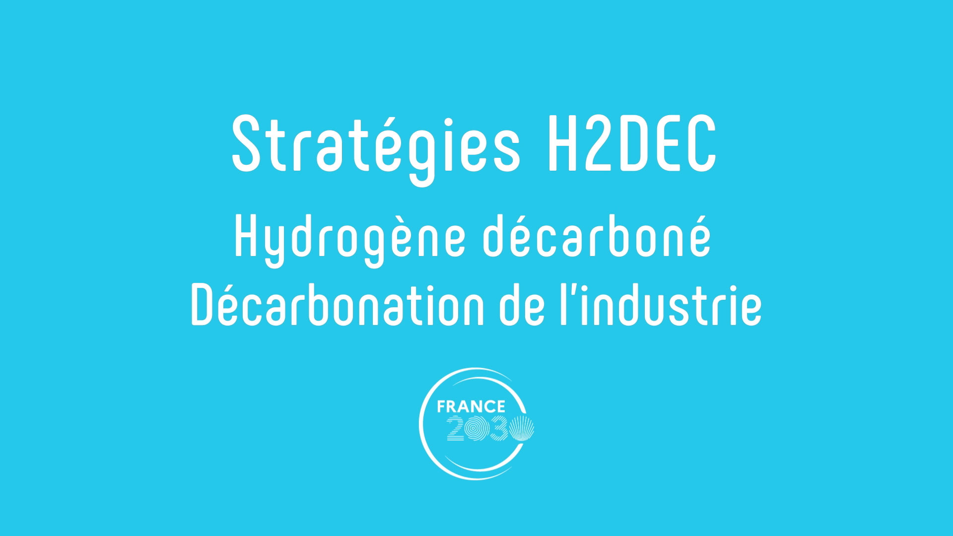 Stratégies H2DEC - Hydrogène décarboné