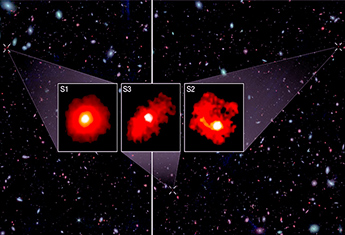 Trois monstres galactiques précoces de l'Univers