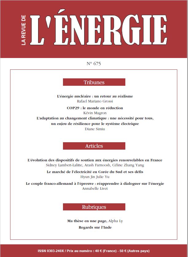 Publication - Le marché de l'électricité en Corée du Sud et ses défis